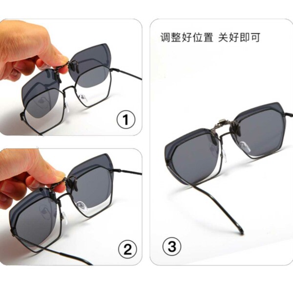 Metalklip -på solbriller til briller - grøn grøn