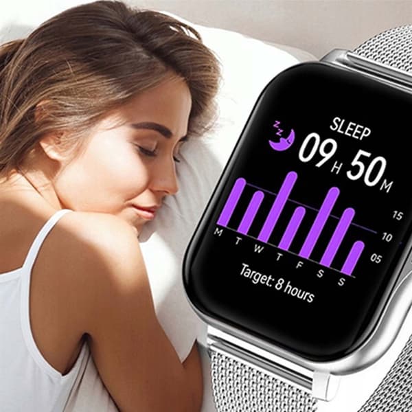 FitPro Smartwatch med 2 stk Armbånd | Måler Puls, Blodtryk, Søvn og Bevægelse Sølv sølv