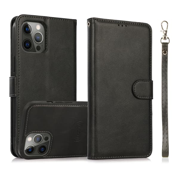 iPhone 16 Pro Max Magnetisk Plånbokscover 2-i-1 Sort