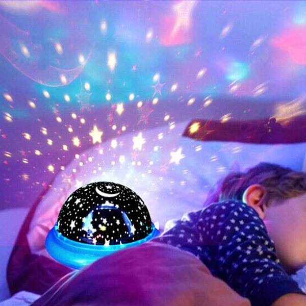 Stjerneprojektor Galaxy Nattlampe LED Stjernehimmel til barnerommet blå