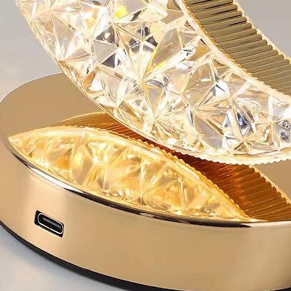 Ladattava pöytälamppu Crystal Moon LED RGB kulta