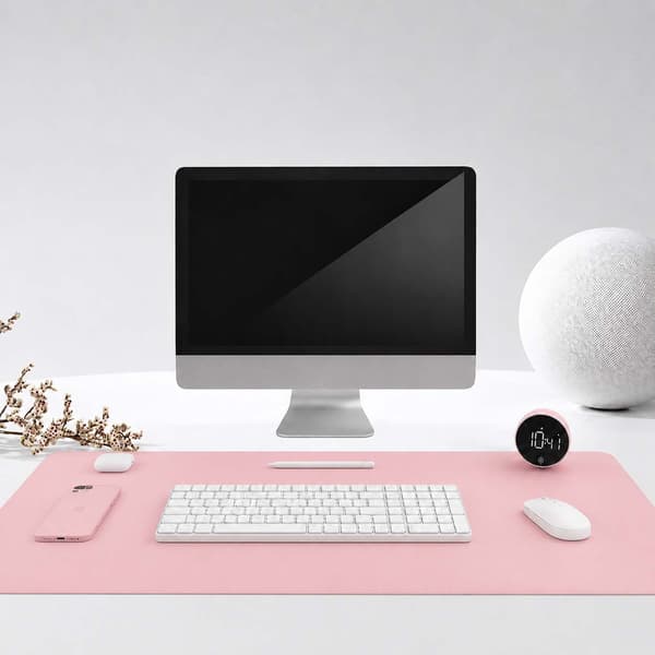Rosa skrivebordsmatte deskmat 60x40 cm PU-lær rosa