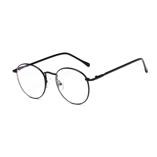 Runde briller klart glas uden styrke sort sort