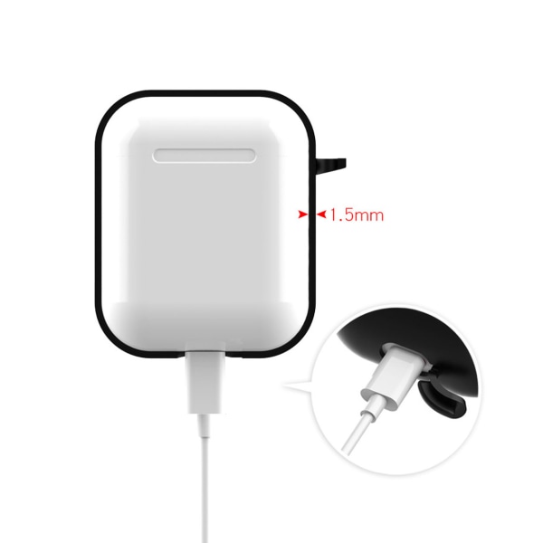 Svart Apple AirPods 1/2 Väska Fodral Stötsäkert Skyddsfodral svart