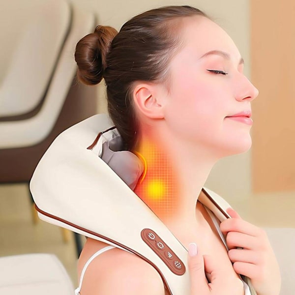 Shiatsu Nackmassage med Värmeterapi | Batteridriven beige