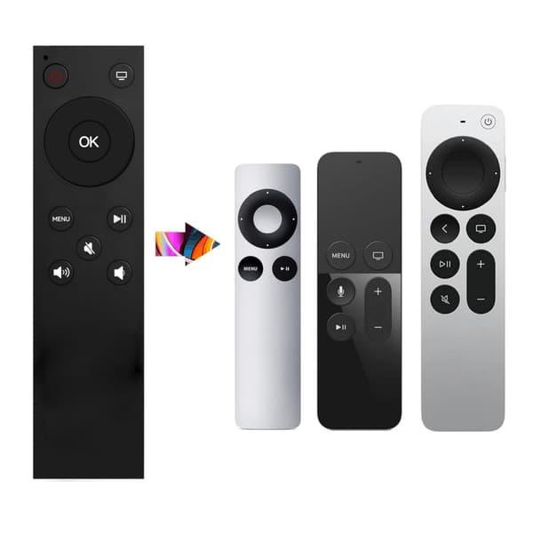 Universal IR Ersättningsfjärrkontroll Apple TV Kompatibel svart