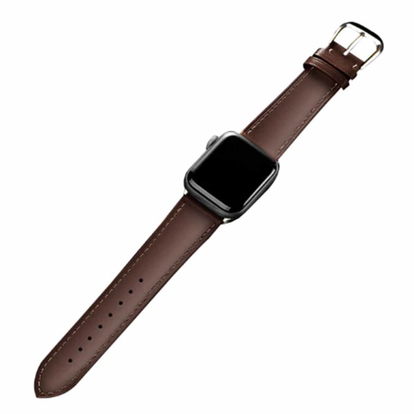 Apple Watch 42/44/45 1/2/3/4/5/6/7/SE Brunt Läderarmband Skinn brun