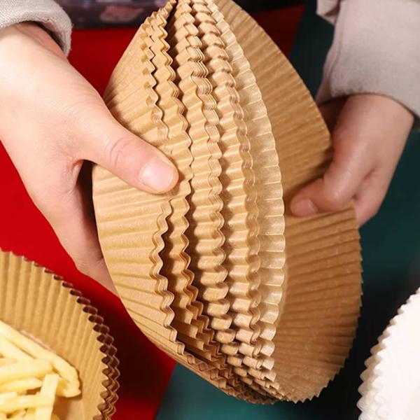 Air Fryer Papper 100-pack - 16cm Engångspapper för Luftfritös Brun brun