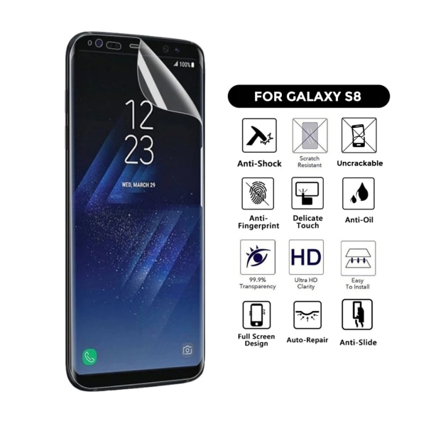 Heltäckande Galaxy S8 Skärmskydd Nanoedge transparent