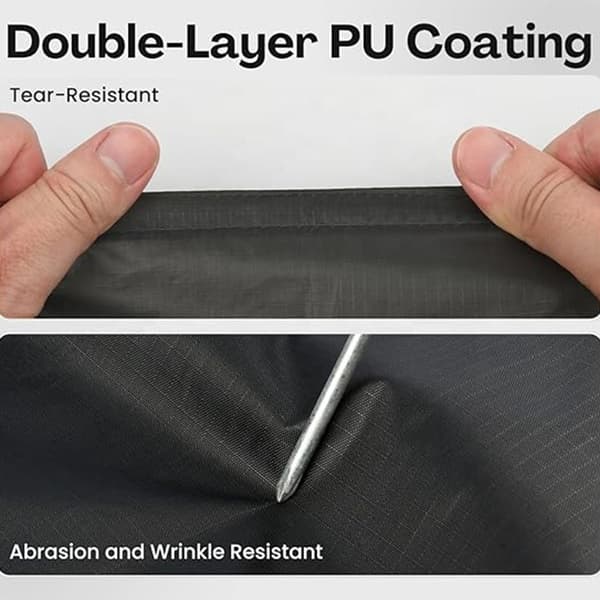 Regnponcho med hætte – Vandtæt PVC-regnjakke 203 × 130 cm Sort