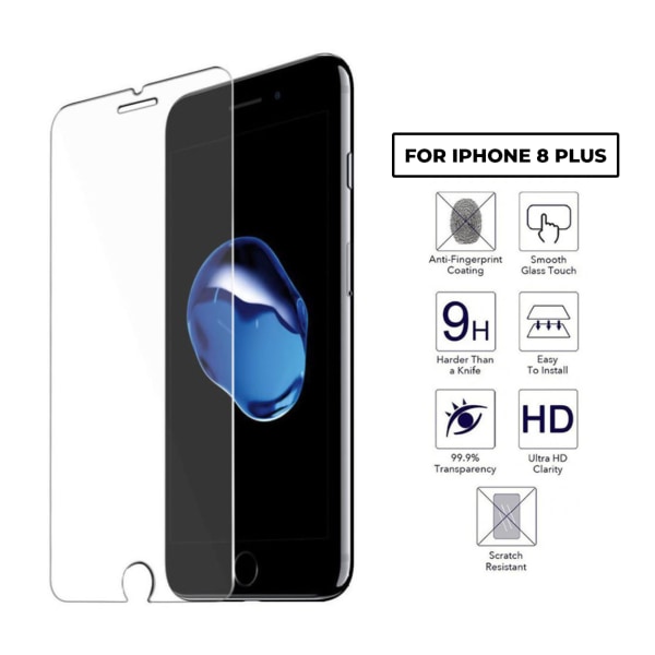 iPhone 8 Plus HD -näytönsuojattu lasi läpinäkyvä