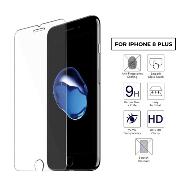 iPhone 8 Plus HD -näytönsuojattu lasi läpinäkyvä
