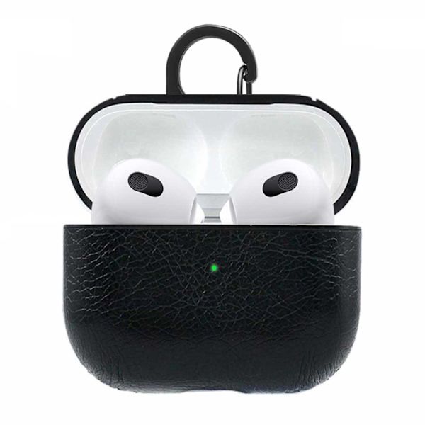 AirPods 3 Bag sag Beskyttende sag Læder sort sort sort