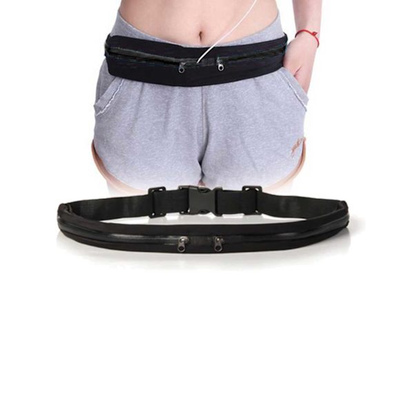 Laajennettava vyötäröpussi Runner Belt Bag Sport -matkapuhelin musta one size