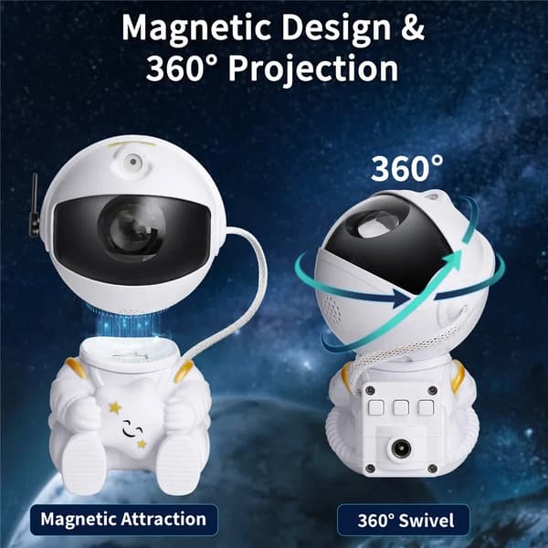 Galakseprosjektor | Astronaut Galaxylampe | Aurora Nattlampe
