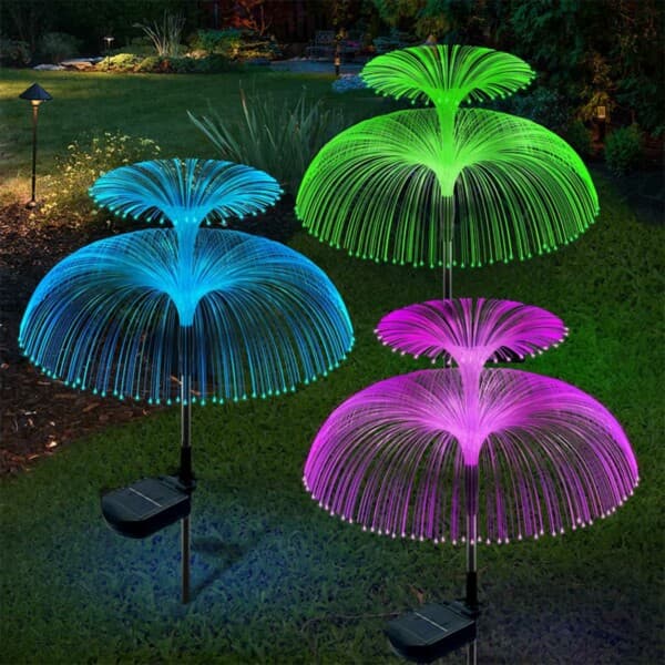 2-pack Solar Garden Lighting Ground Spear RGB musta