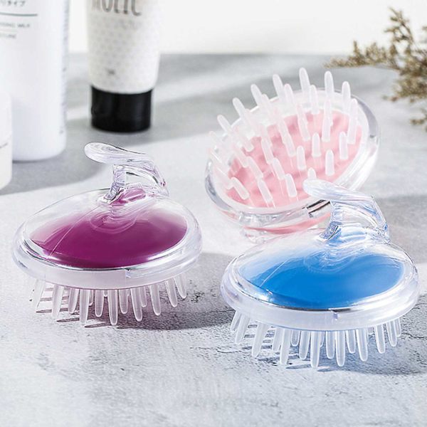 Hierontaharja ja päänahan kuorinta - shampoo -harja sininen