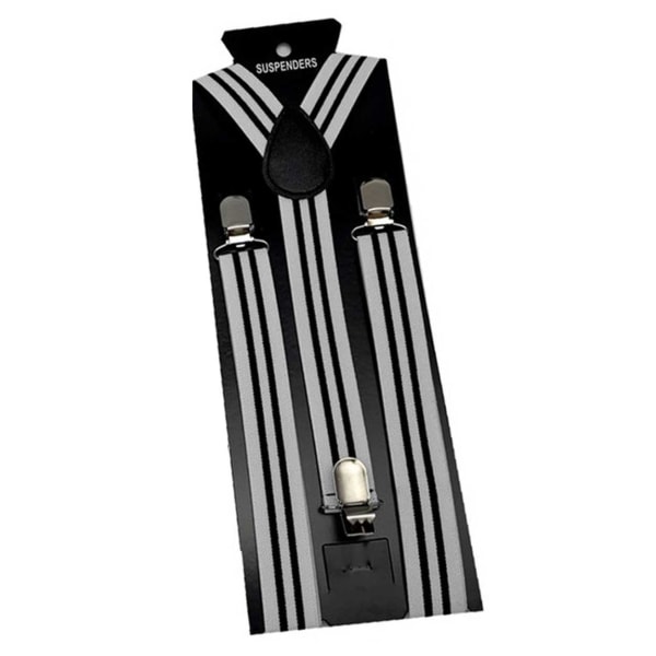 Smal stribede seler med klemmer 2,5 cm - hvid sort hvid