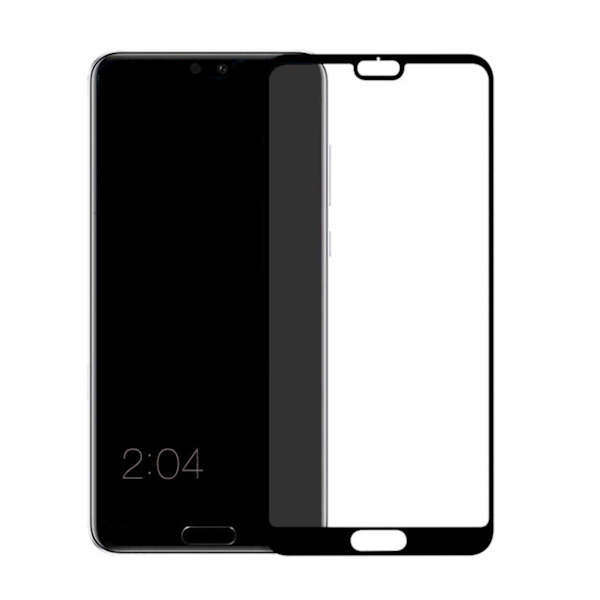 Huawei P20 Omfattende HD -skjermbeskytter karbonfiber herdet glass svart