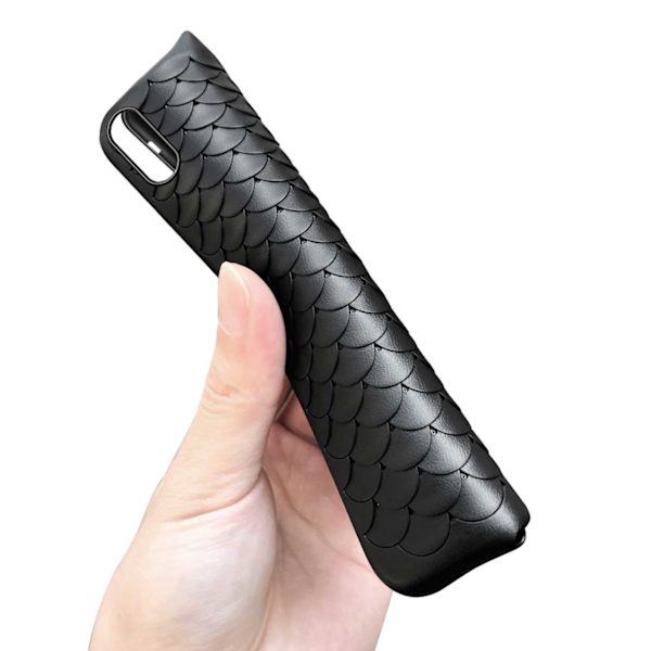 iPhone XS Mobile Shell Braided Black Leather Leather svart