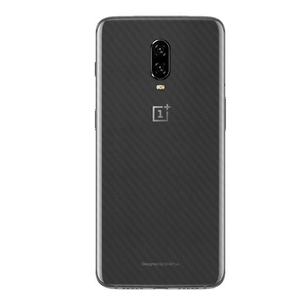 3-pack OnePlus 6T Hiilikuitu ihon tarran suojakalvo takaisin läpinäkyvä