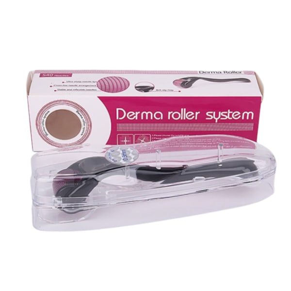 Derma Roller 0,5mm Hudroller Mikronålar för Hud Hår Skägg svart