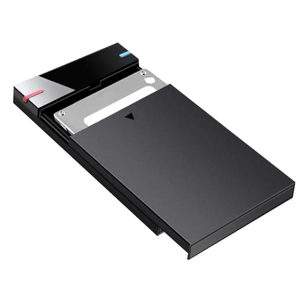 Hårddiskkabinett 2,5 tum USB 3.0 för SATA SSD och HDD – Verktygsfri Montering Svart