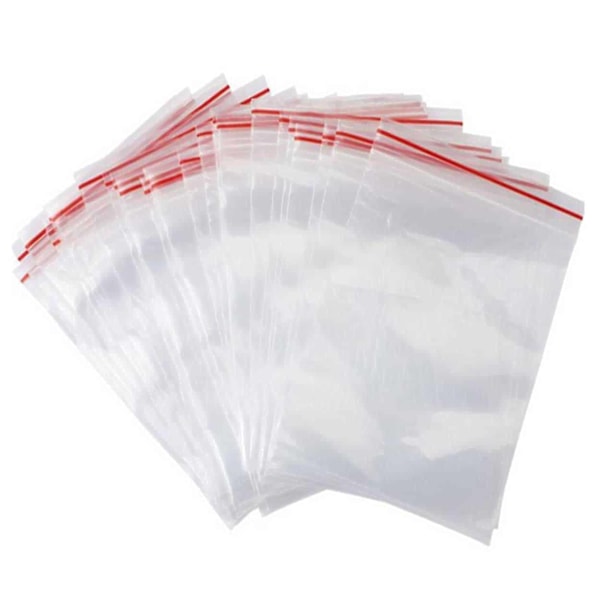 100-Pack 5x7cm Ziplock Blixtlåspåsar Zip Lock Påsar transparent