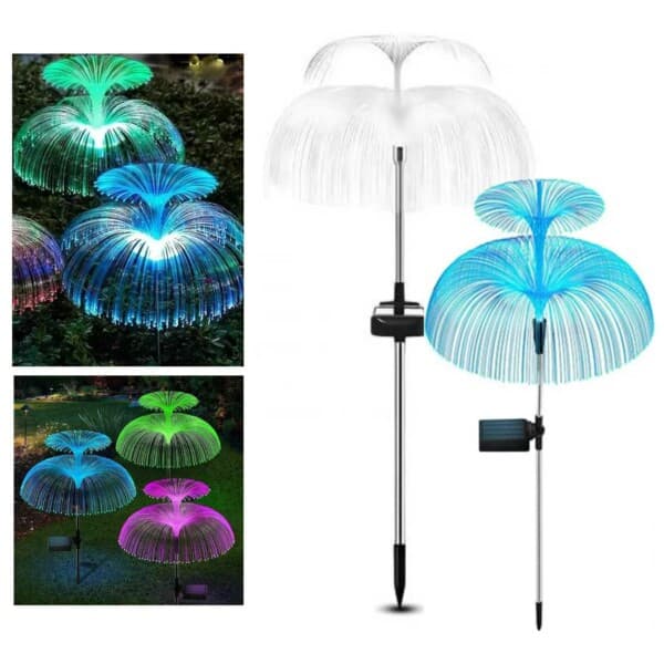 2-pack Solar Garden Lighting Ground Spear RGB musta