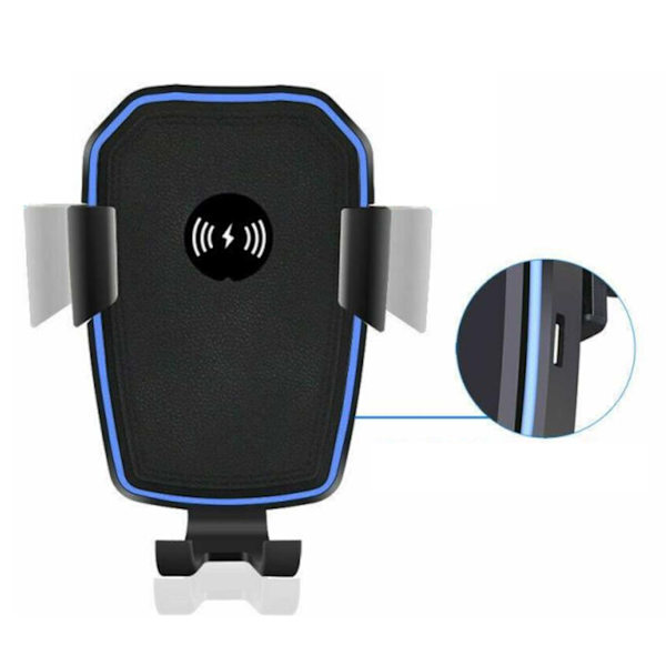 Trådløs mobillader med mobilholder for bil Qi Car Charger svart