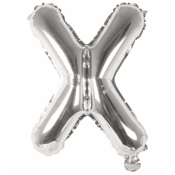 Brev ballong sølv 80 cm stor X