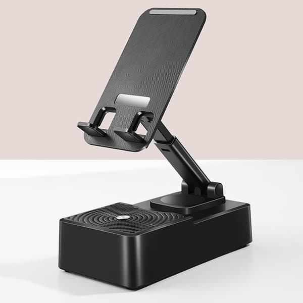 Multifunktionell Telefon- och Surfplattehållare med Bluetooth-Högtalare och Powerbank