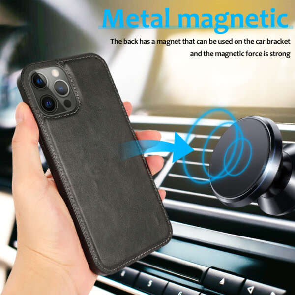 iPhone 13 Pro Max 2-i-1 Magnetisk tegnebog Sag sort sort