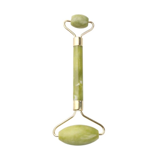Naturlig Jade Roller Gua Sha Ansiktsverktyg Mineralsten grön
