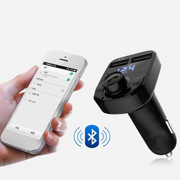 Bluetooth FM-sender med 2x USB-lader svart