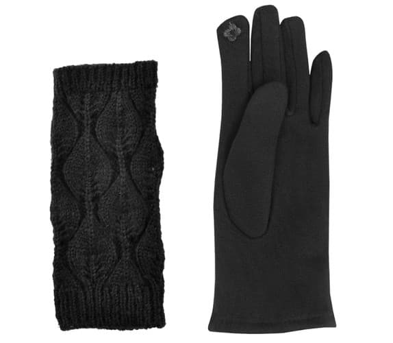 Dubbla Pekskärmsvantar | Touch Handskar Svart svart