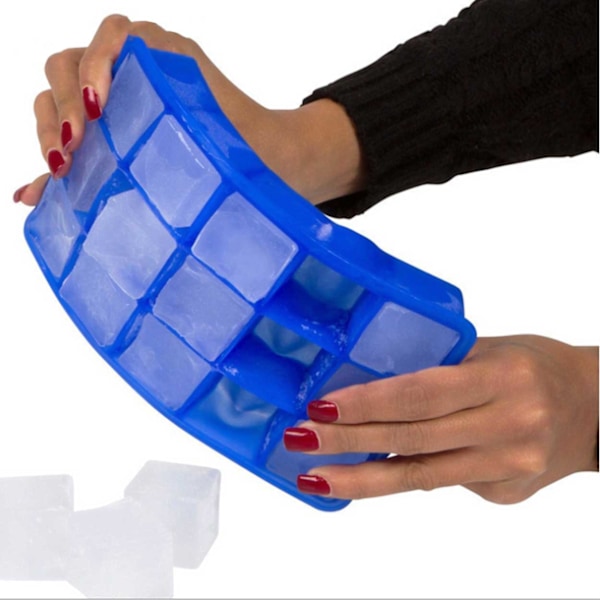 Silikone ISFORM for firkantede isbiter Ice Cubes blå