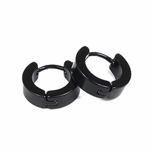 2-pack Svart Piercing Örhänge Piercingsmycke Ring Metall svart