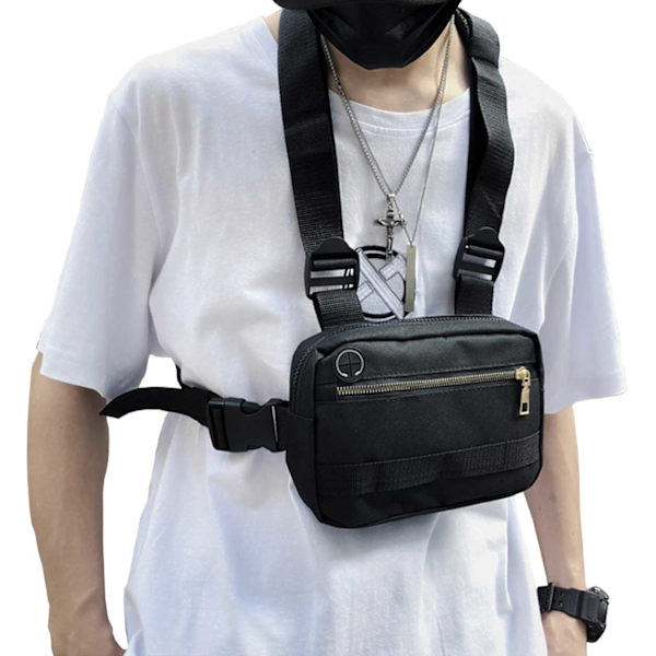 Sort Tactical Utility Vest Bag Street Wear Shoulderbag sort one size