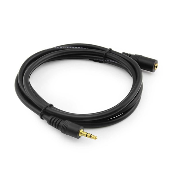 1,5m AUX 3,5 mm forlængerkabel Audio Kabel Kvinde Mand sort
