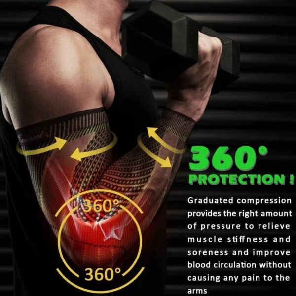 Albuebeskyttelse Tennisalbue - Albuestøtte Compression M sort
