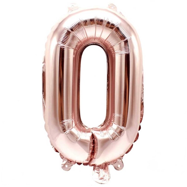 Brev ballong rosé gull 80cm store bokstaver: o O