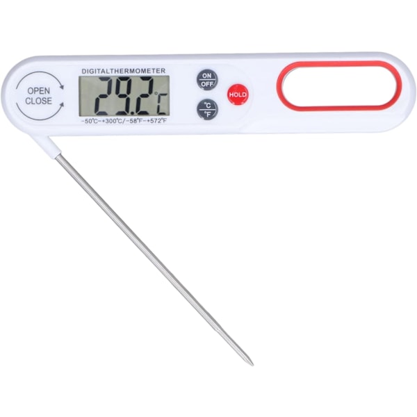 Digital Stektermometer | Vikbar | Omedelbar Läsning Vit vit