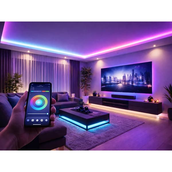LED Strip RGB 5m vedenpitävä Bluetoothilla, sovelluksella ja kaukosäätimellä