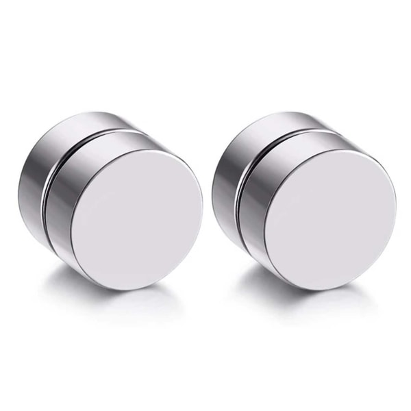2-pack sølv magnetiske falske piercing ører forlængelse plugstørrelse: 10mm 10mm