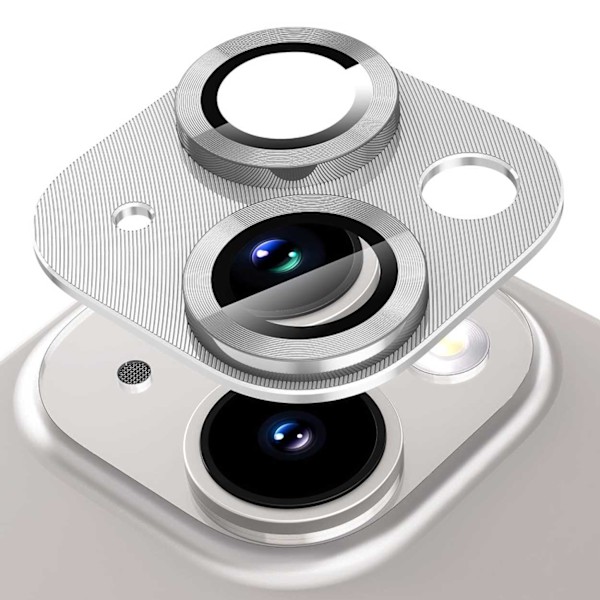 iPhone 13/13 Mini Lens Cover Metal Hærdet Glas Sølv sølv