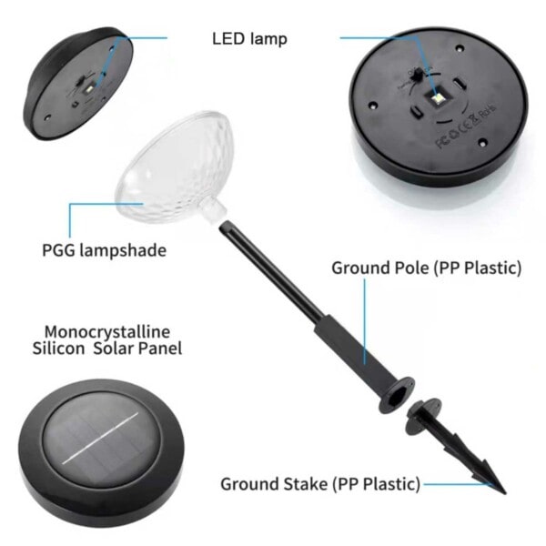 2 Pack Solar Cell Ground Spear RGB musta
