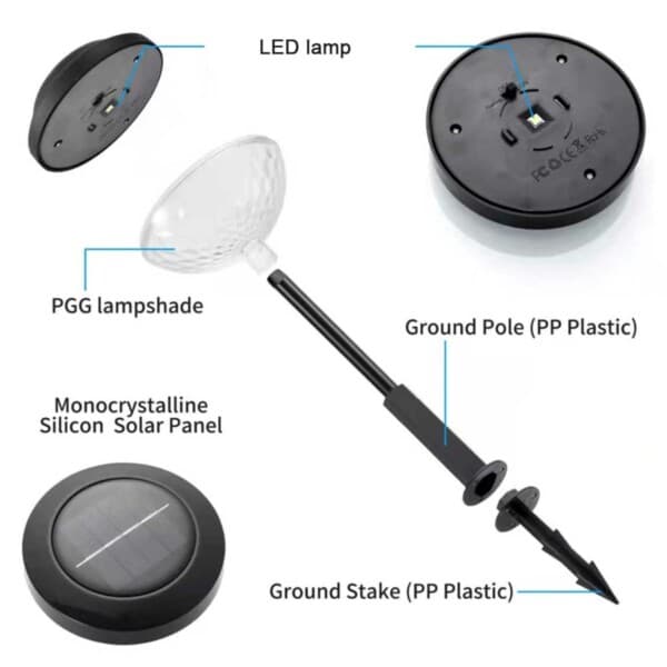 2-Pack Solcell Markspjut RGB svart