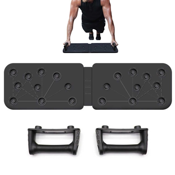 Push-up-lauta Push-up-kahvalla musta