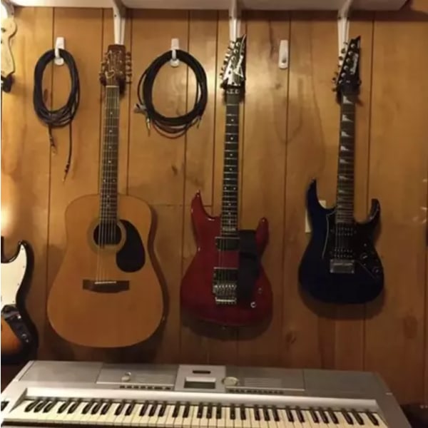 Gitarrhängare | Väggmonterad Gitarrhållare | Universalt Väggfäst Intsrumentstativ Svart svart